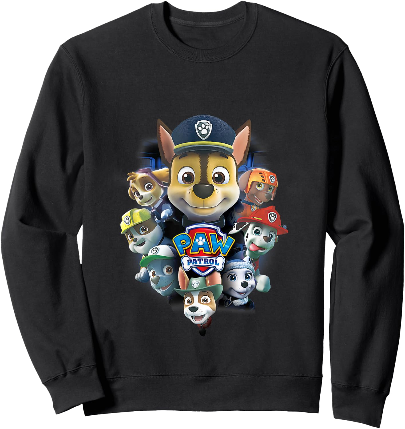 Paw Patrol Chase, Marshall, and Rubble Sweatshirt - Sweatshirt | Black
