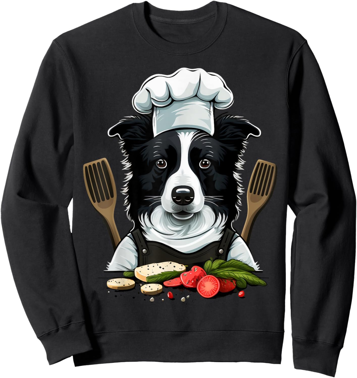 Cooking Border Collie Restaurant cook on Border Collie chef Sweatshirt - Sweatshirt | Black