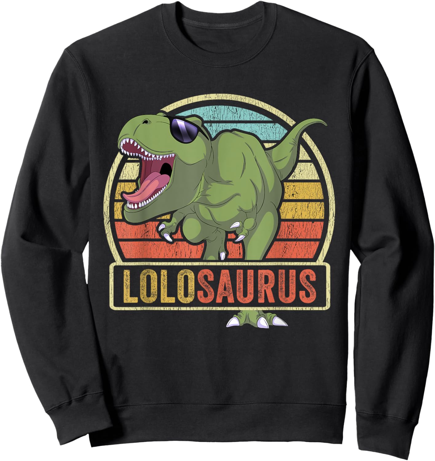Lolosaurus Dinosaur Lolo Saurus Family Matching Sweatshirt - Sweatshirt | Black
