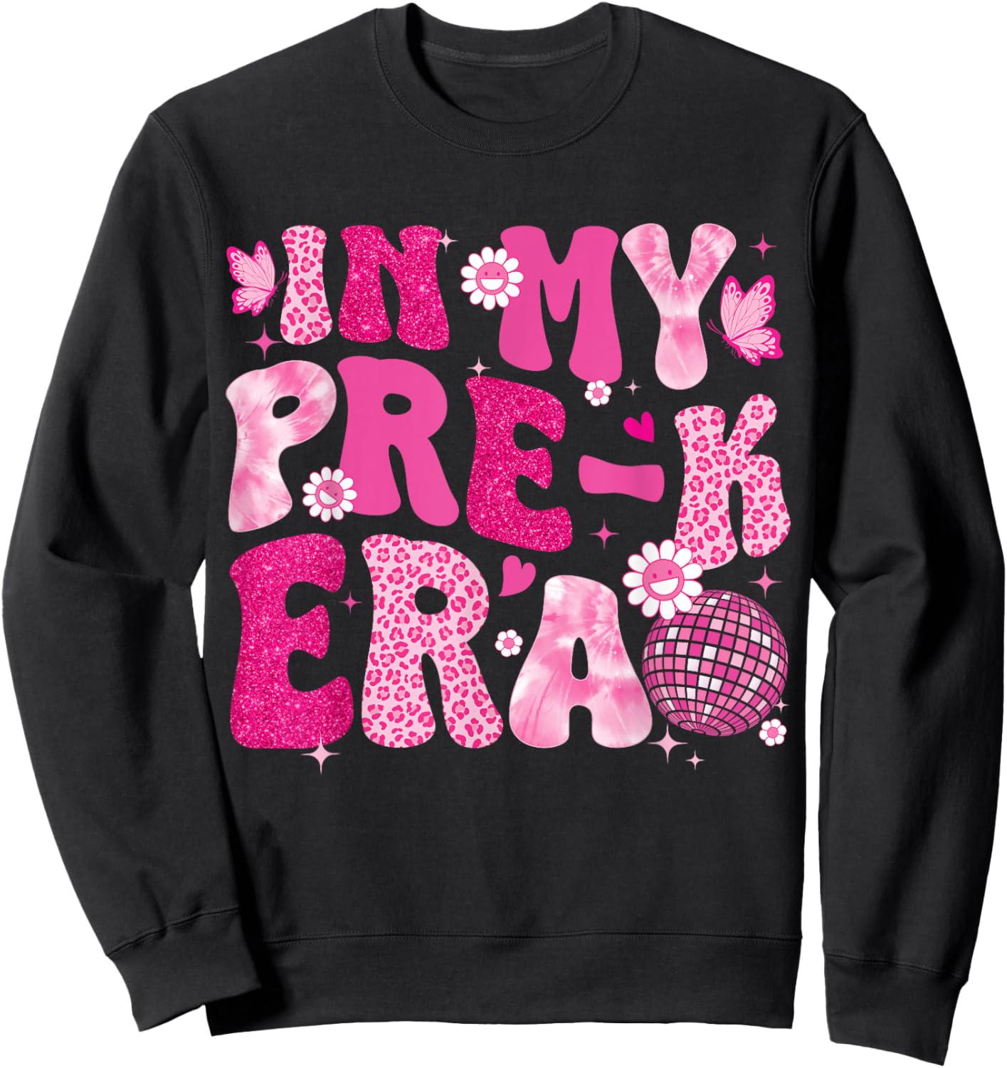 In My Pre-K Era Teachers Women Back To School Kids Girls Sweatshirt - Sweatshirt | Black