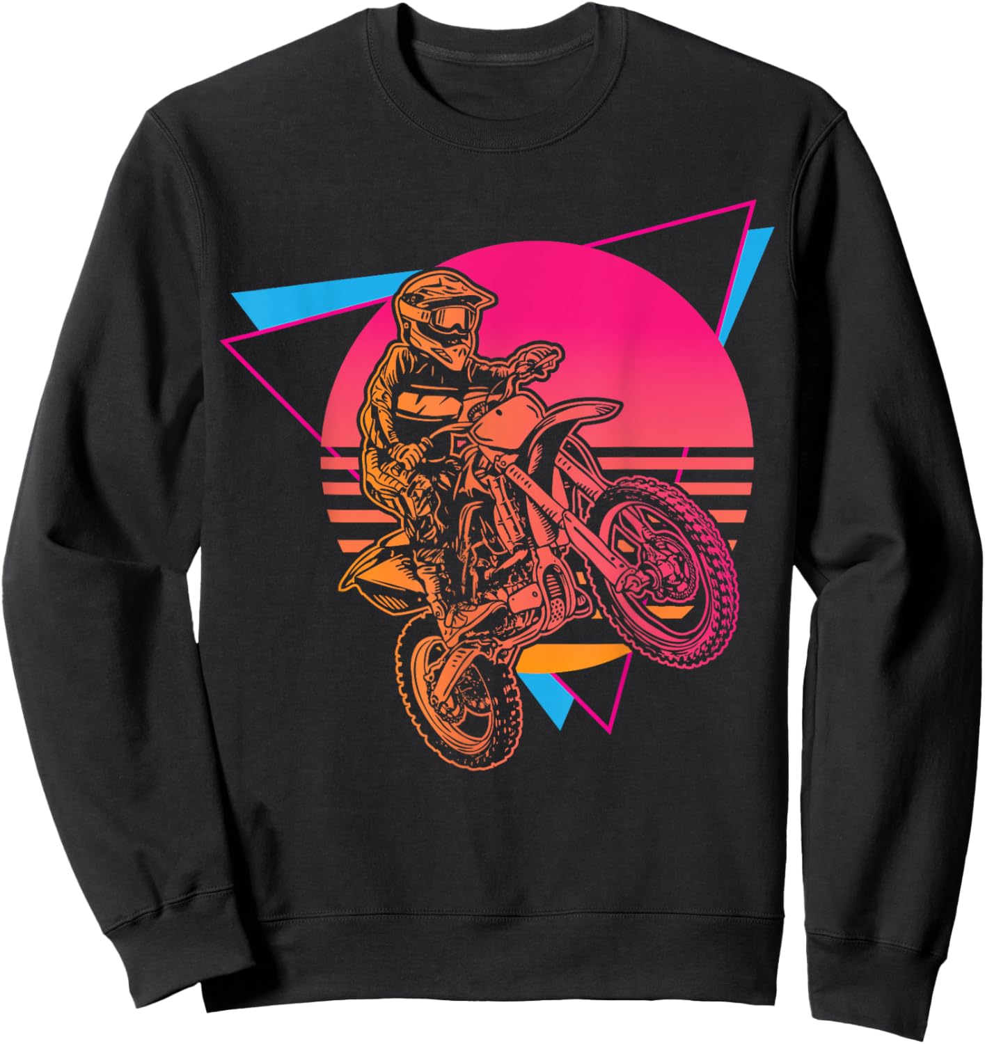 Retro Motocross Rider Vintage Dirt Bike MX Racer Off-Road Sweatshirt - Sweatshirt | Black