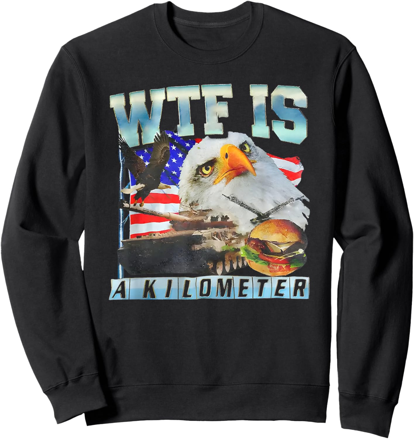 Wtf is a Kilometer Eagle Sweatshirt - Sweatshirt | Black
