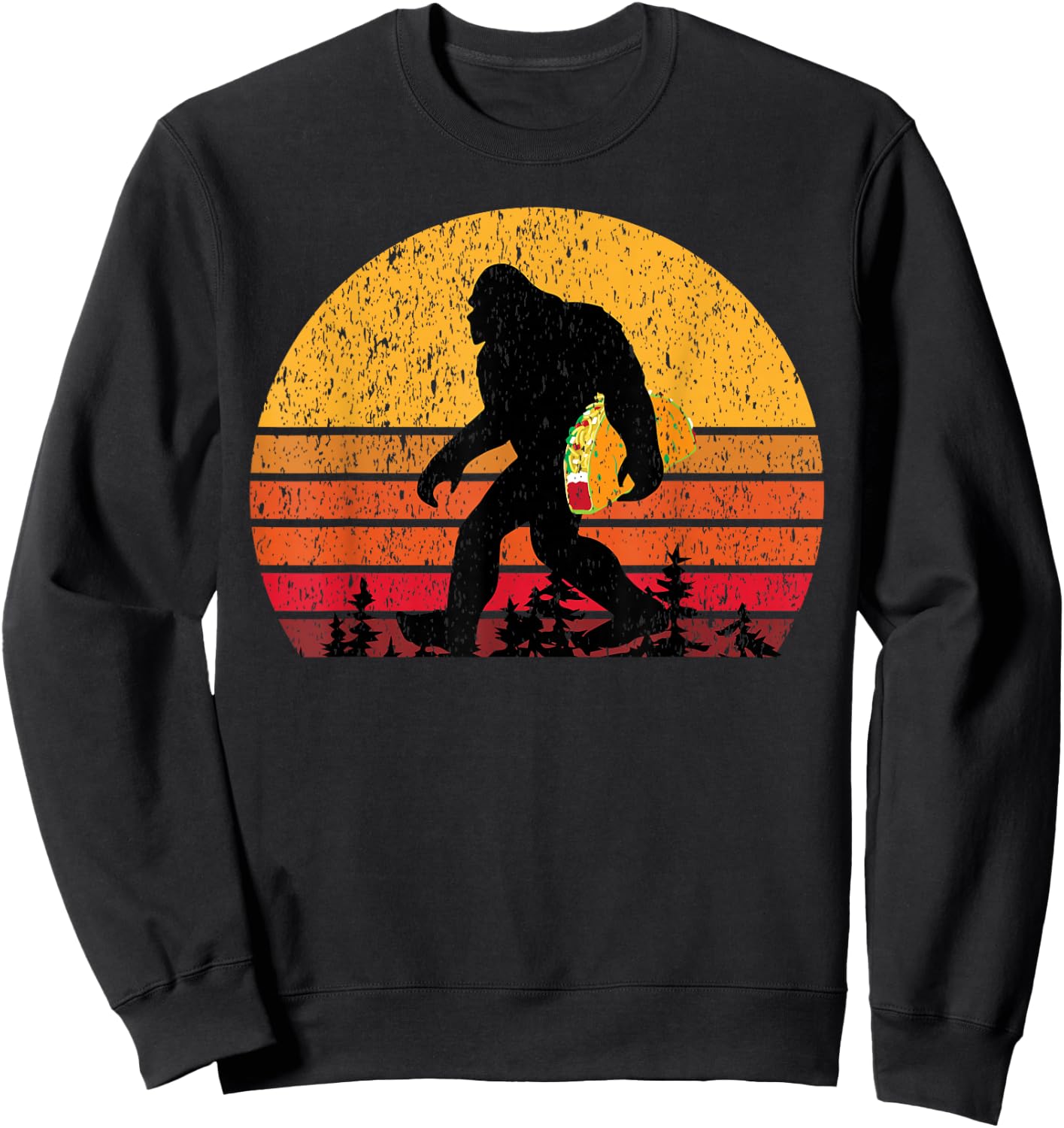 Bigfoot T Shirt & Men Carrying Taco Sweatshirt - Sweatshirt | Black