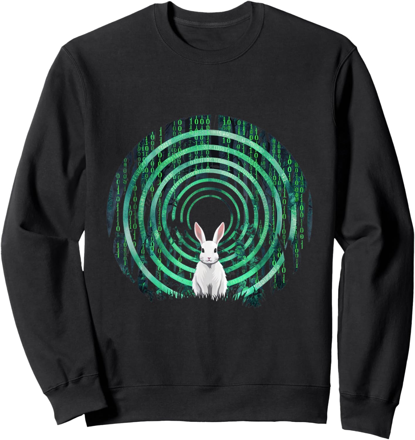 Conspiracy Theories Green Vortex Hole With Rabbit Sweatshirt - Sweatshirt | Black