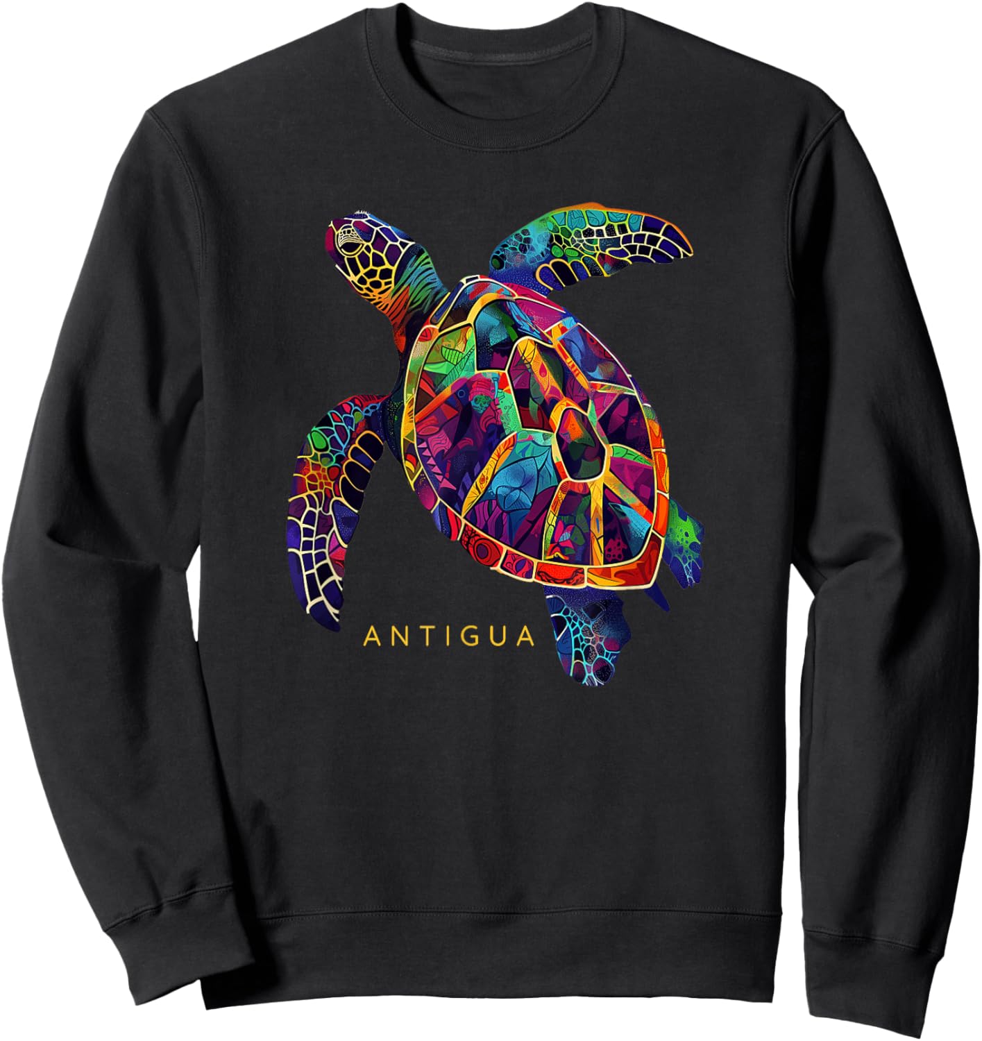 Antigua Barbuda Sea Turtle Scuba Diving Beach Summer Vintage Sweatshirt - Sweatshirt | Black