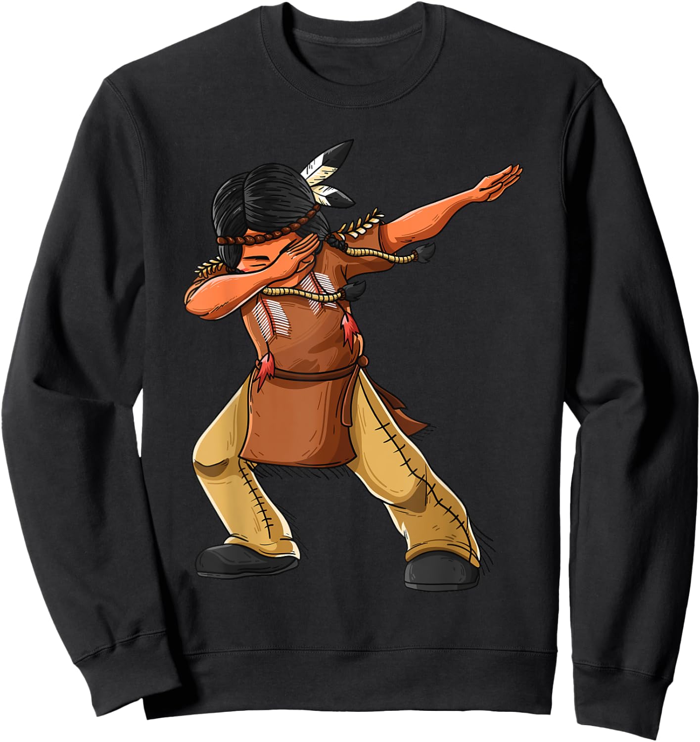 Dabbing Indian Funny Cute Native American Dance Dab Gift Sweatshirt - Sweatshirt | Black
