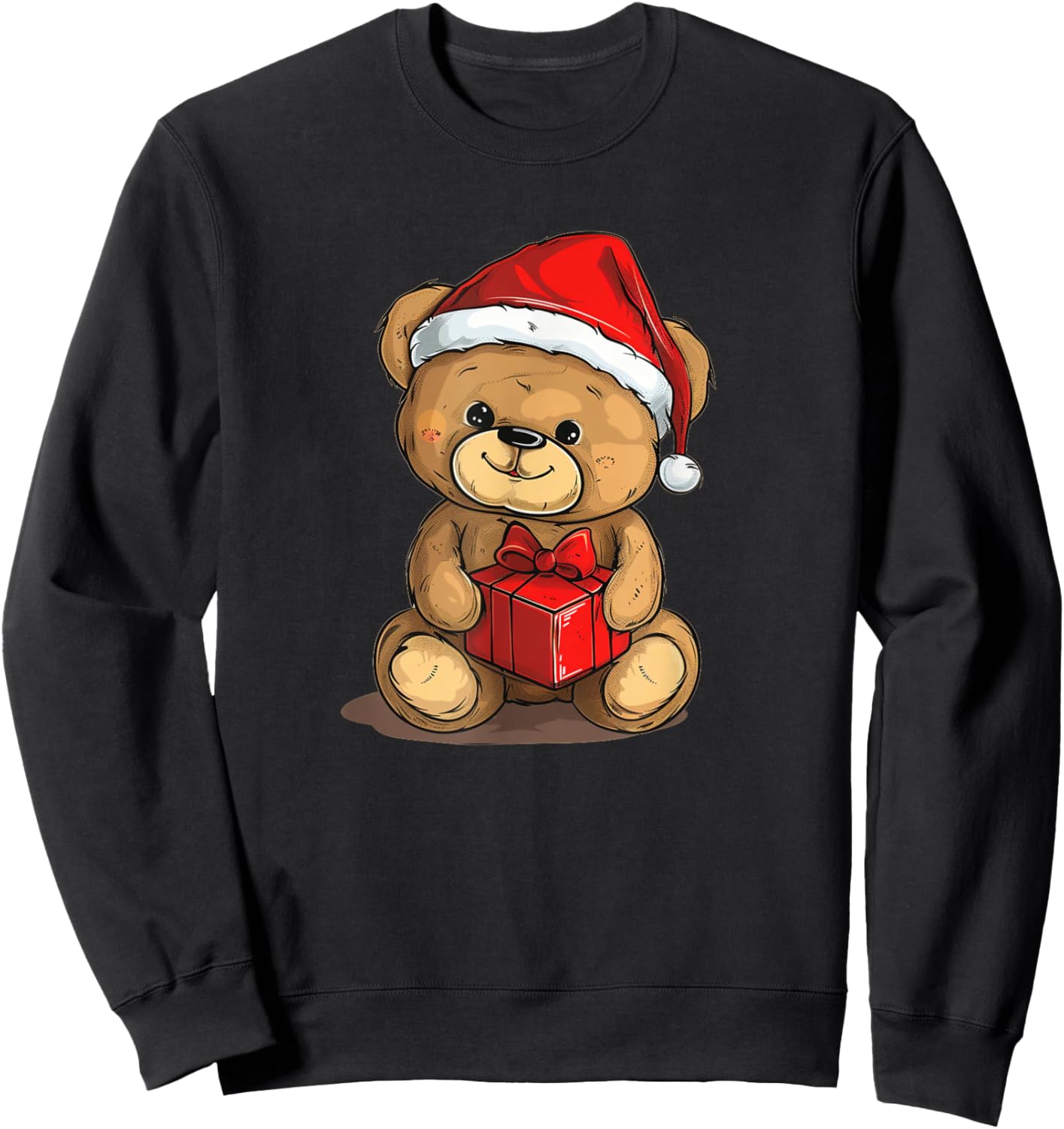 Cute Christmas Teddy Bear Costume for Festive Season Sweatshirt - Sweatshirt | Black