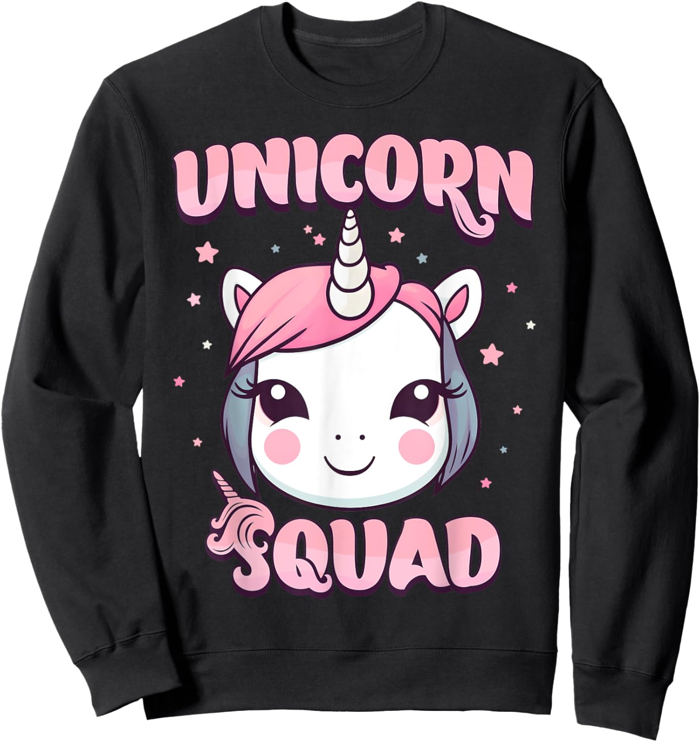Unicorn Squad for Girls - Rainbow unicorn Sweatshirt - Sweatshirt | Black