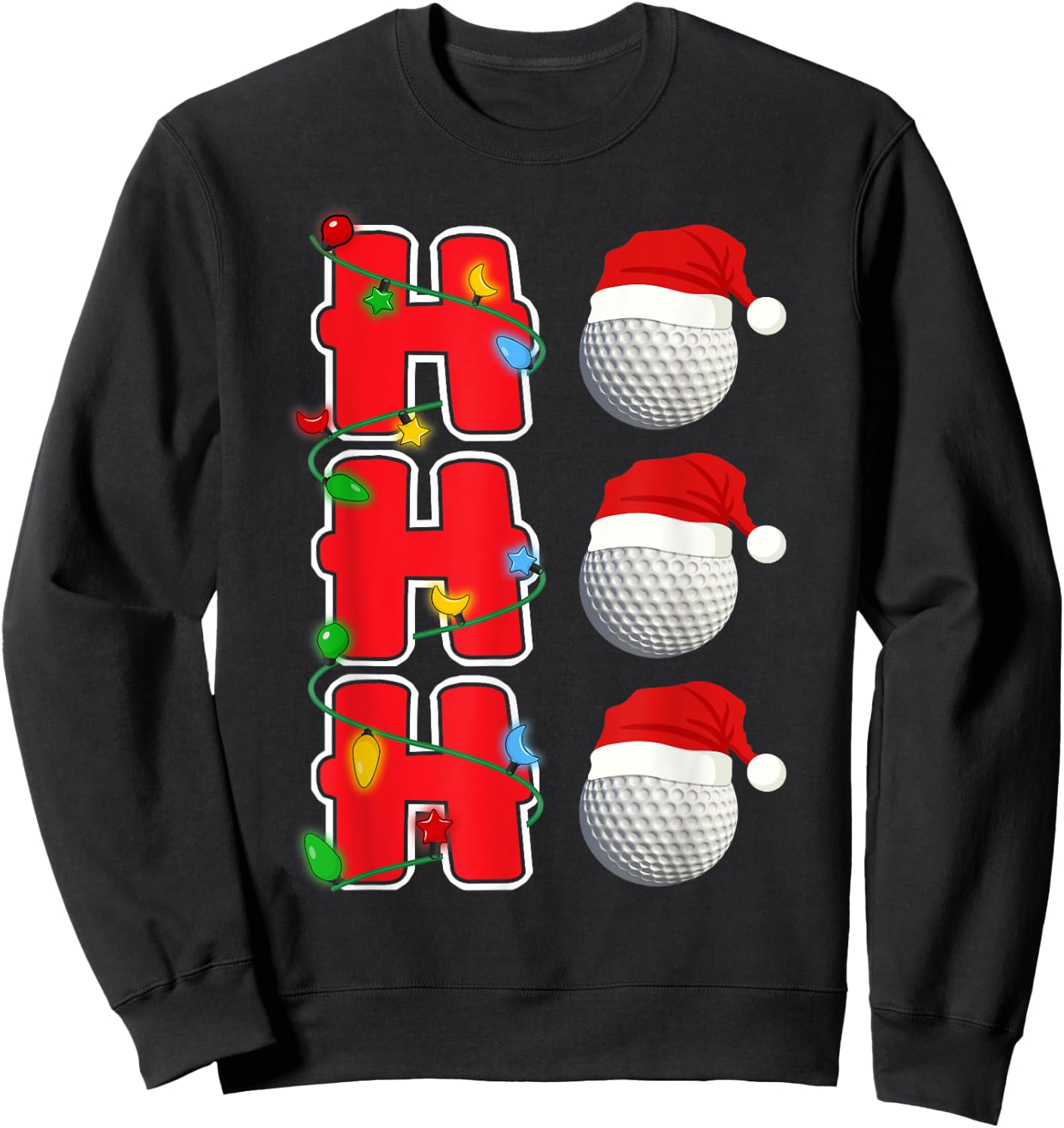 Ho-Ho-Ho Santa Golf Christmas Gift Sweatshirt - Sweatshirt | Black