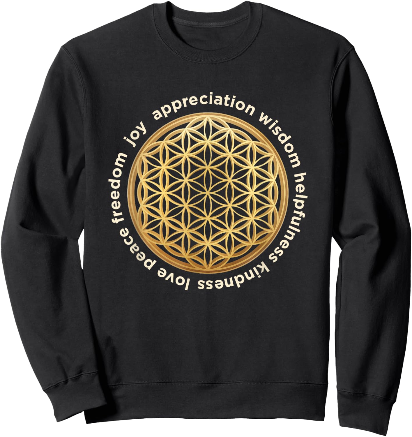 Spiritual Flower of Life Sacred Geometry Esoteric Yoga Sweatshirt - Sweatshirt | Black
