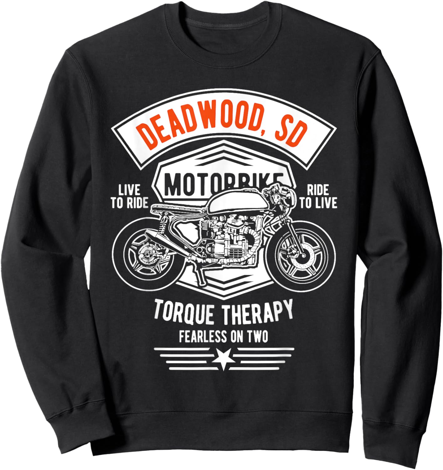 Deadwood South Dakota USA Motorcycle Design Souvenir Sweatshirt - Sweatshirt | Black