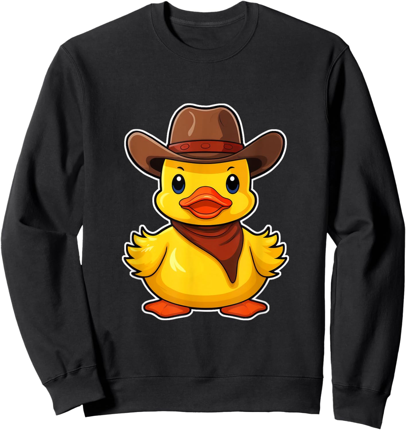 Cowboy Rubber Duck, Western Ducky Cow Boy Rodeo Hat Sweatshirt - Sweatshirt | Black