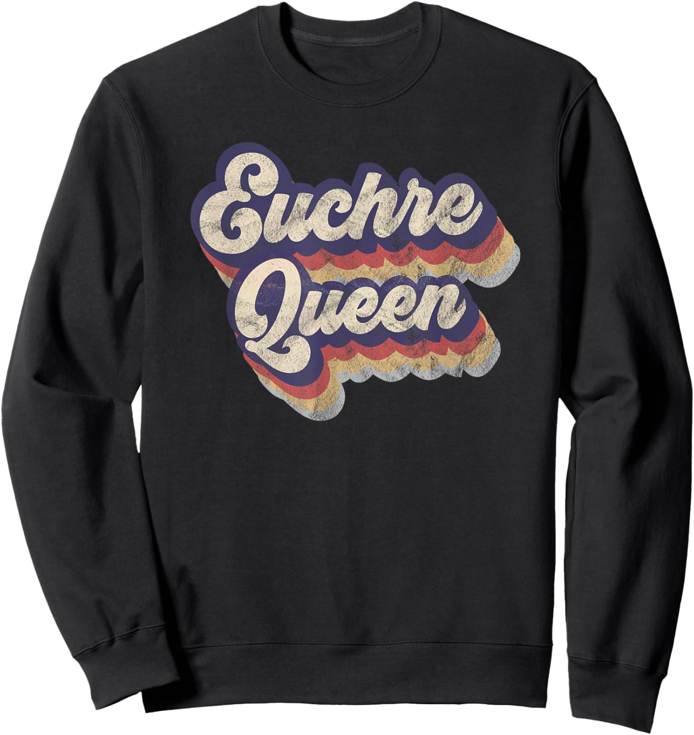 Euchre Queen Euchre Card Game Player Vintage Euchre Sweatshirt - Sweatshirt | Black