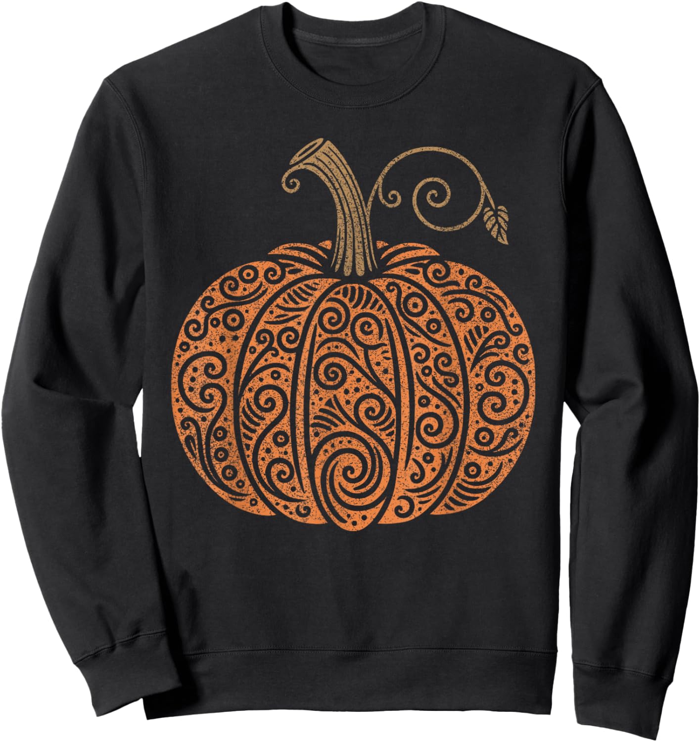 Vintage Pumpkin Women's Autumn Fall Thanksgiving Halloween Sweatshirt - Sweatshirt | Black