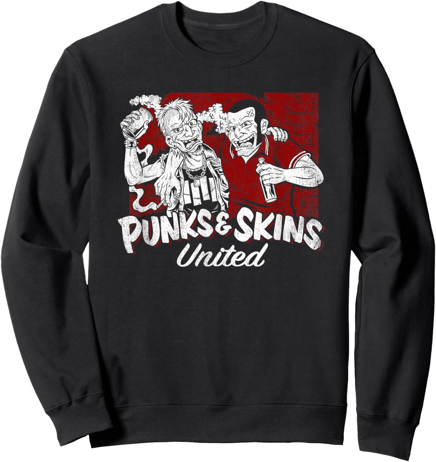 Punks and Skins United Oi Oi Oi! Street Punks & Skinheads Sweatshirt - Sweatshirt | Black
