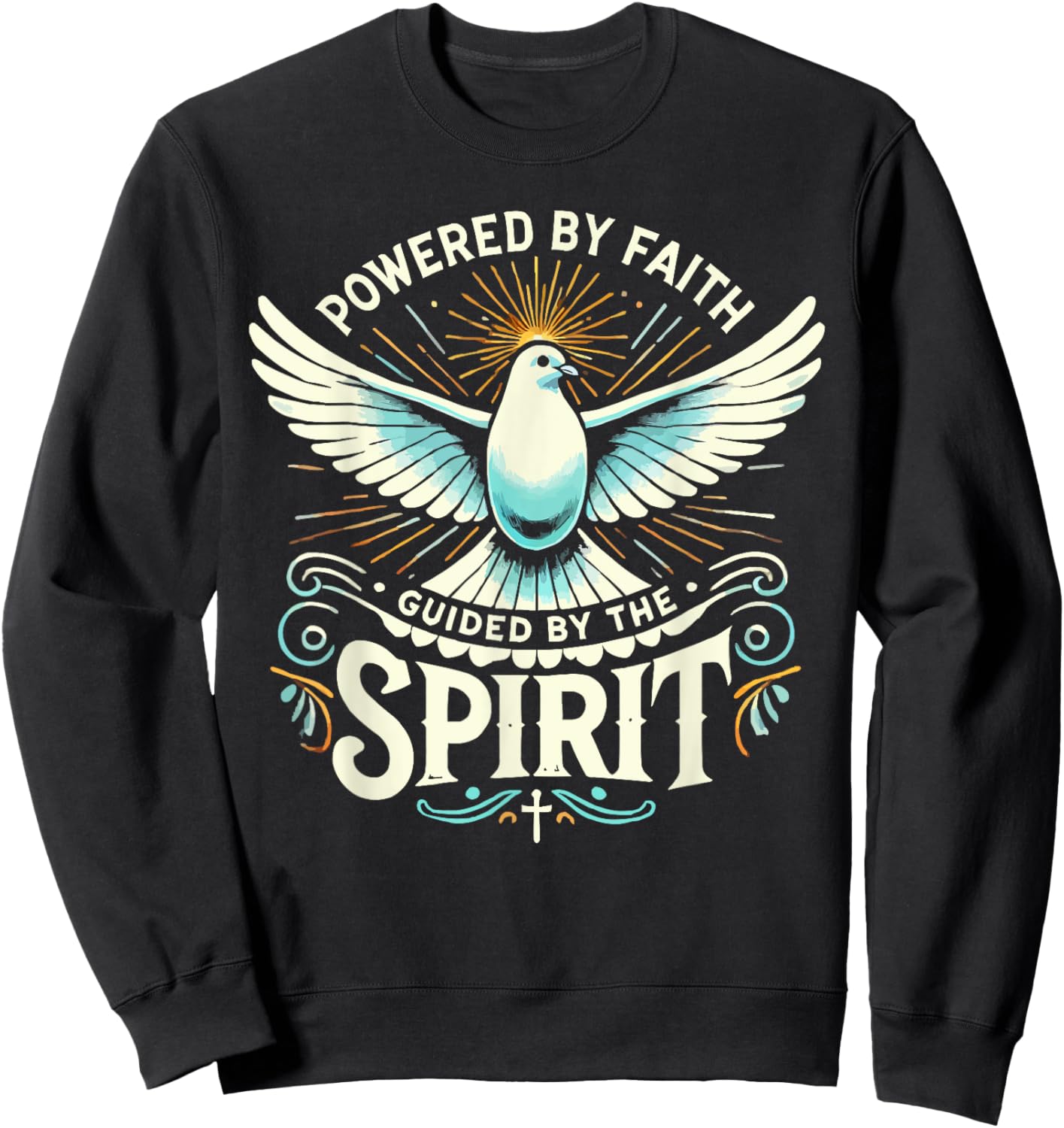 Holy Spirit I Love Jesus Christ Catholic Christian Faith Sweatshirt - Sweatshirt | Black