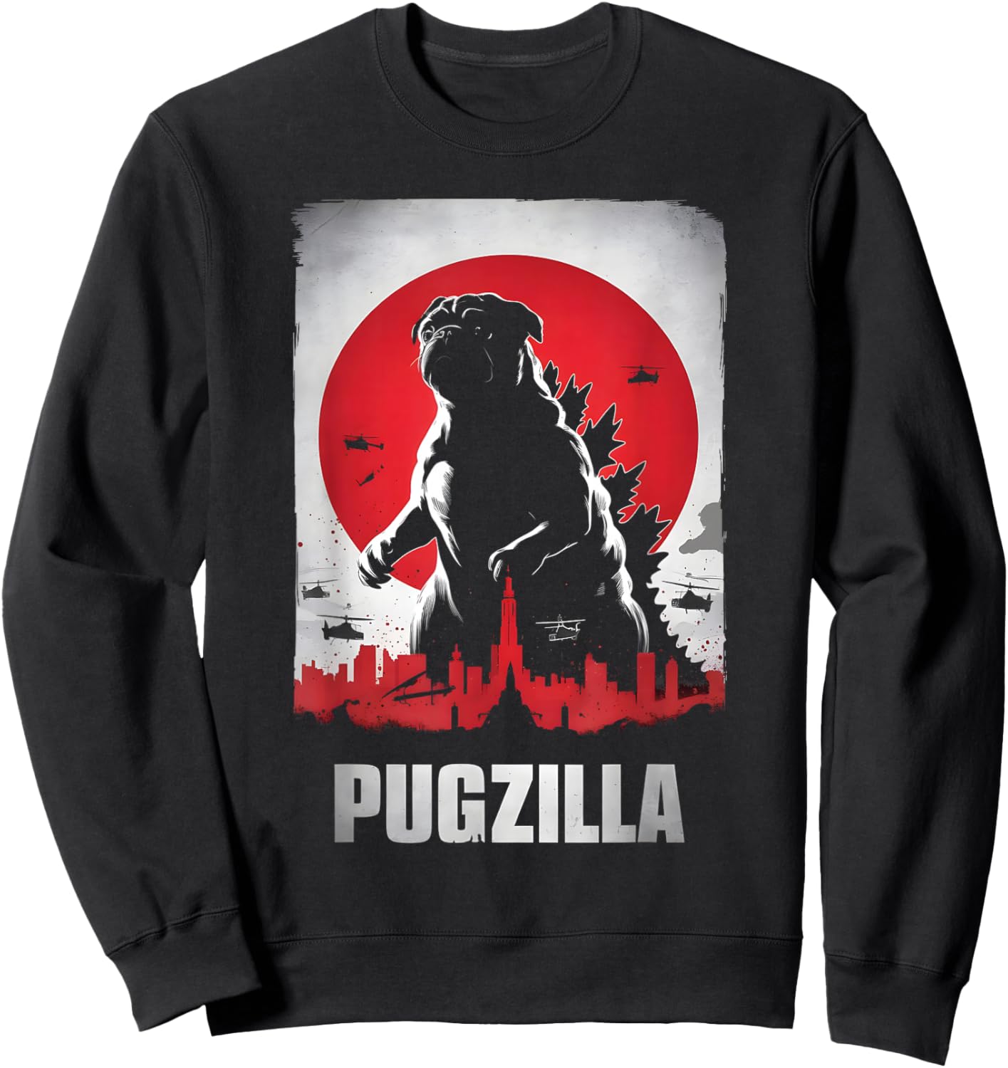 Pugzilla Pug Lover Pug Owner Sweatshirt - Sweatshirt | Black