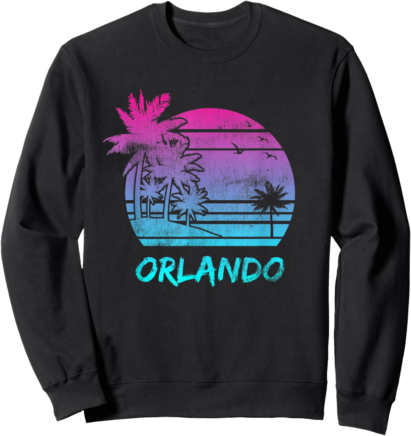 Orlando Florida Vacation Palm Beach Vintage design Men Women Kids Sweatshirt - Sweatshirt | Black