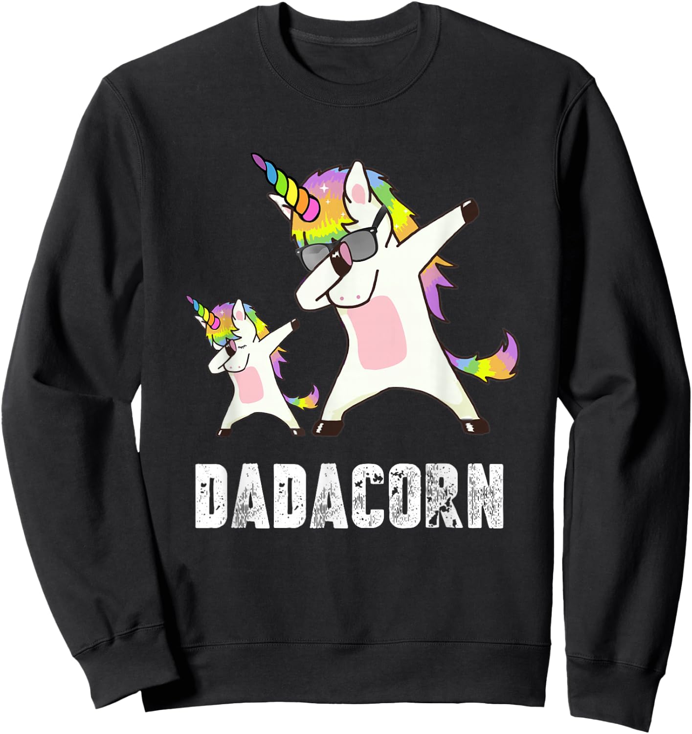Dadacorn Shirt Unicorn Dad and Baby - Best Father Sweatshirt - Sweatshirt | Black