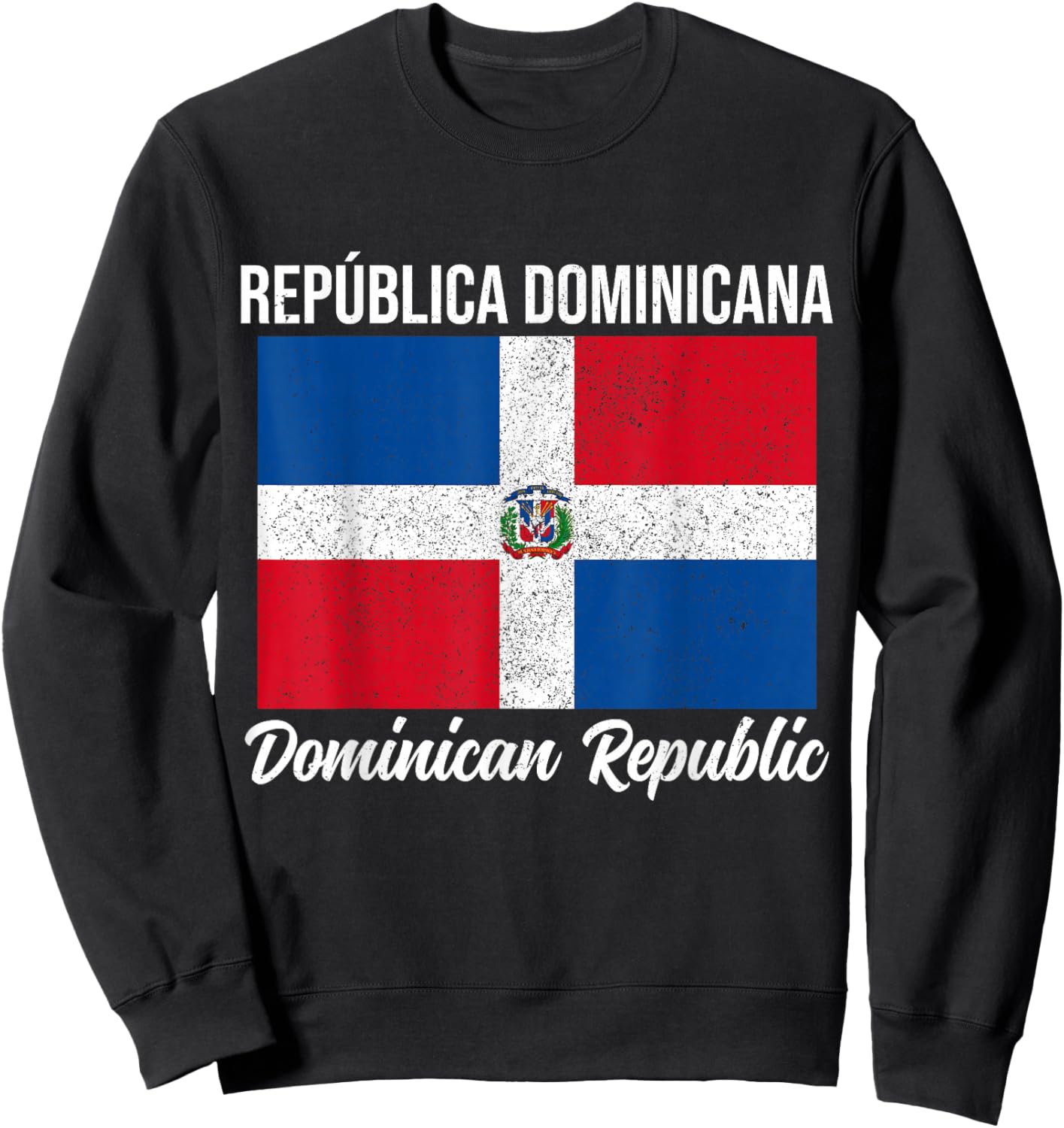 Republic of Dominicana Dominican Republic Flag Vintage Sweatshirt - Sweatshirt | Black