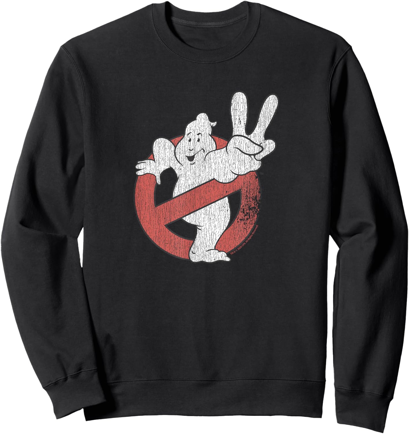 Ghostbusters Distressed Logo Ghostbusters II Retro Movie Sweatshirt - Sweatshirt | Black