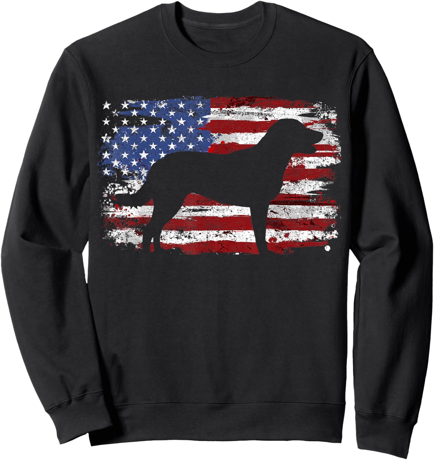 Chesapeake Bay Retriever Vintage USA Flag Sweatshirt - Sweatshirt | Black