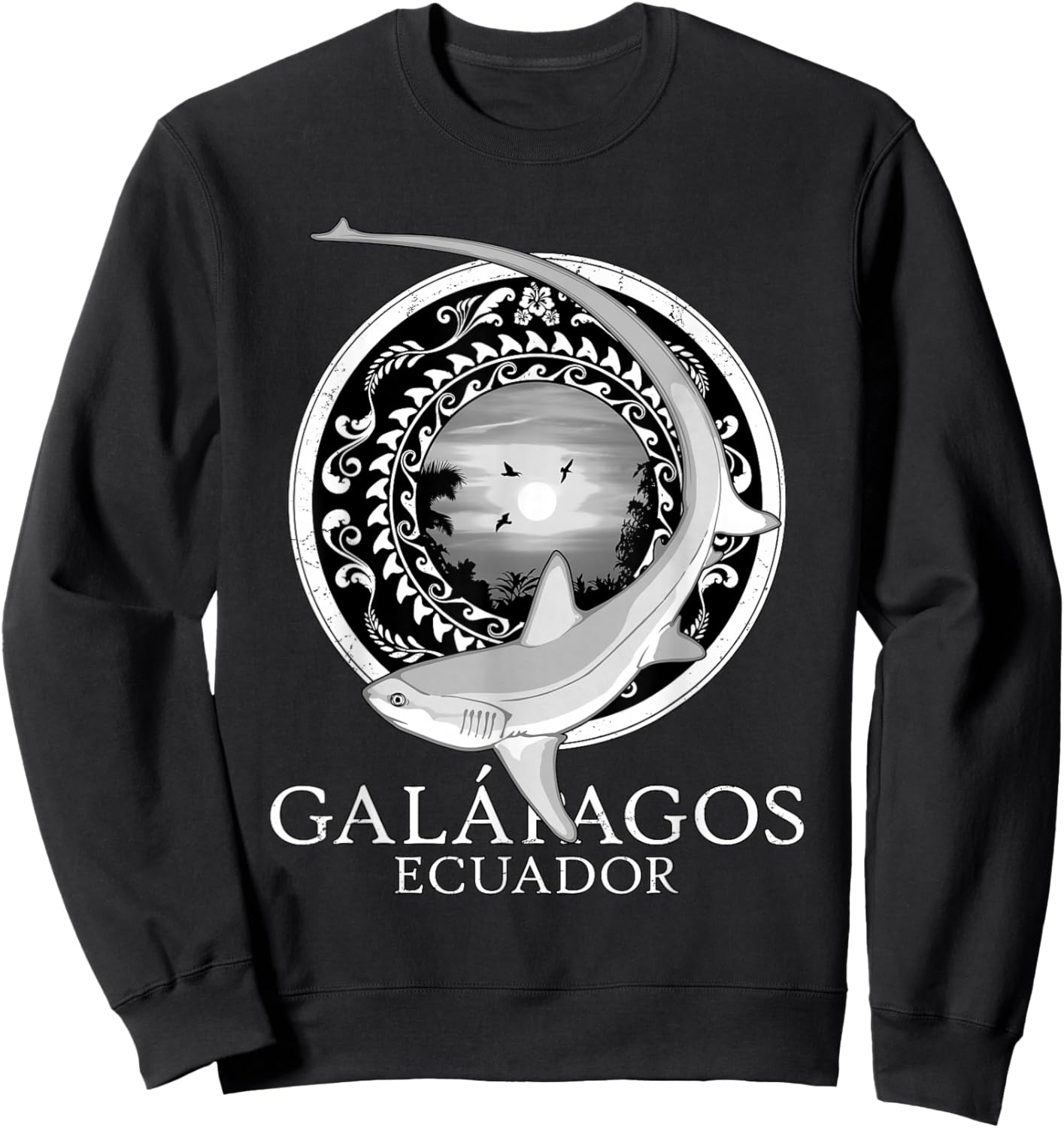 Galapagos Islands Ecuador Thresher Shark Sweatshirt - Sweatshirt | Black