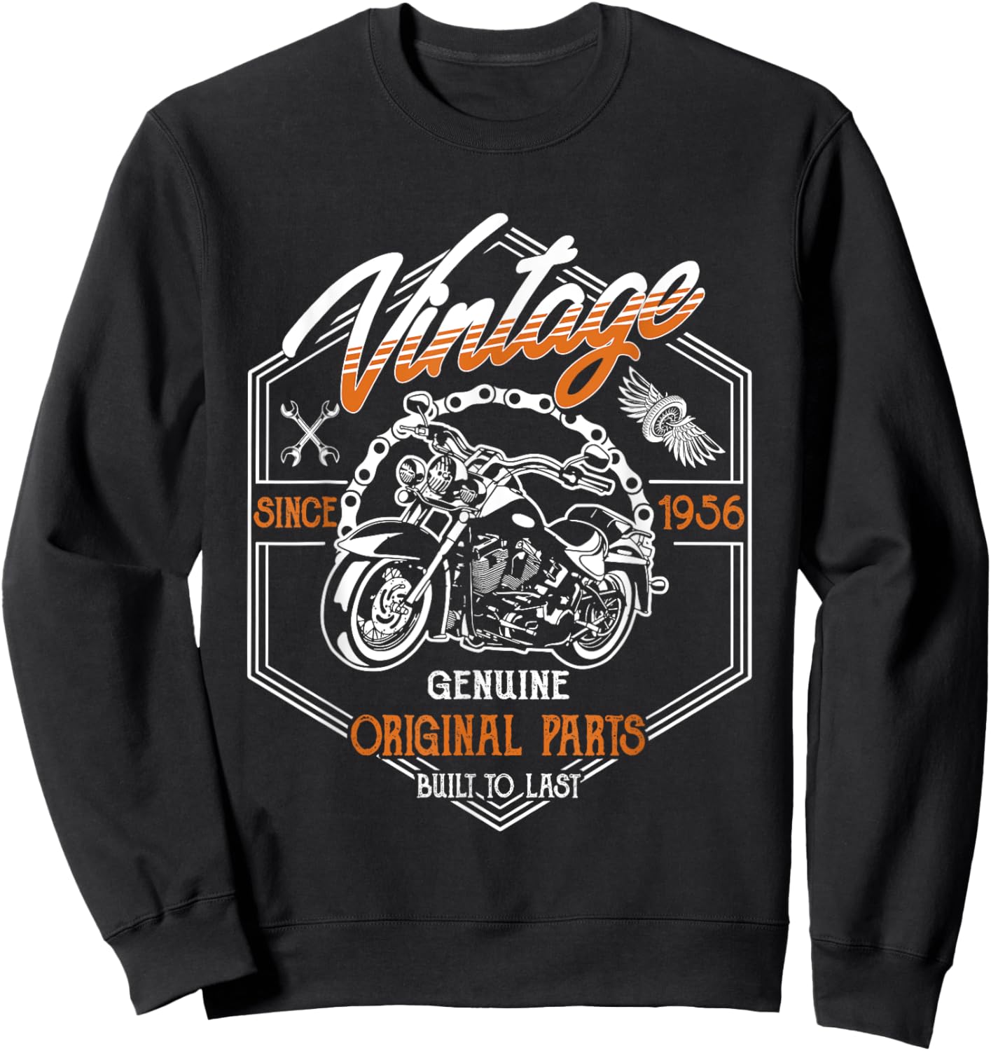 Birthday 1956 Gift Vintage Classic Motorcycle 69 Years Sweatshirt - Sweatshirt | Black
