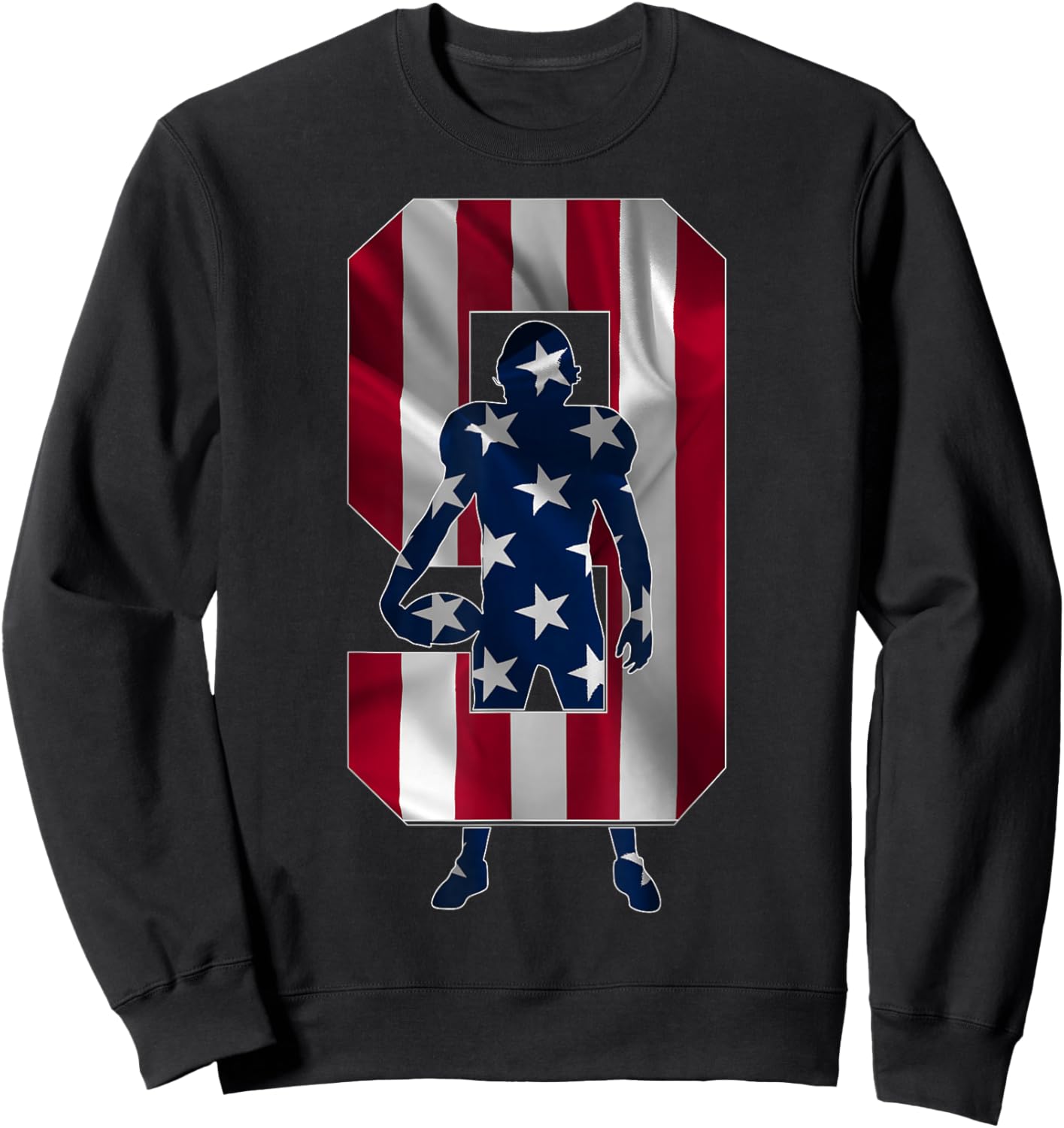 Number 9 Years Football 9th Birthday Sweatshirt - Sweatshirt | Black