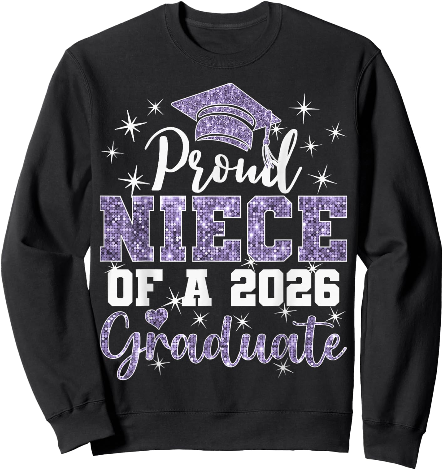 Super Proud Niece of 2026 Graduate Senior Graduation Family Sweatshirt - Sweatshirt | Black