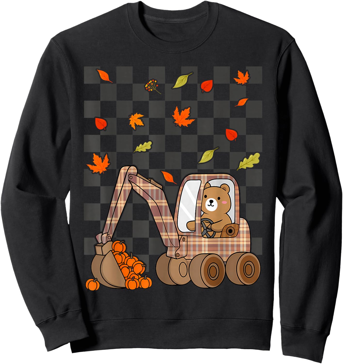 Kids Truck Pumpkin Patch Baby Boy Fall Toddler Girl Cute Sweatshirt - Sweatshirt | Black