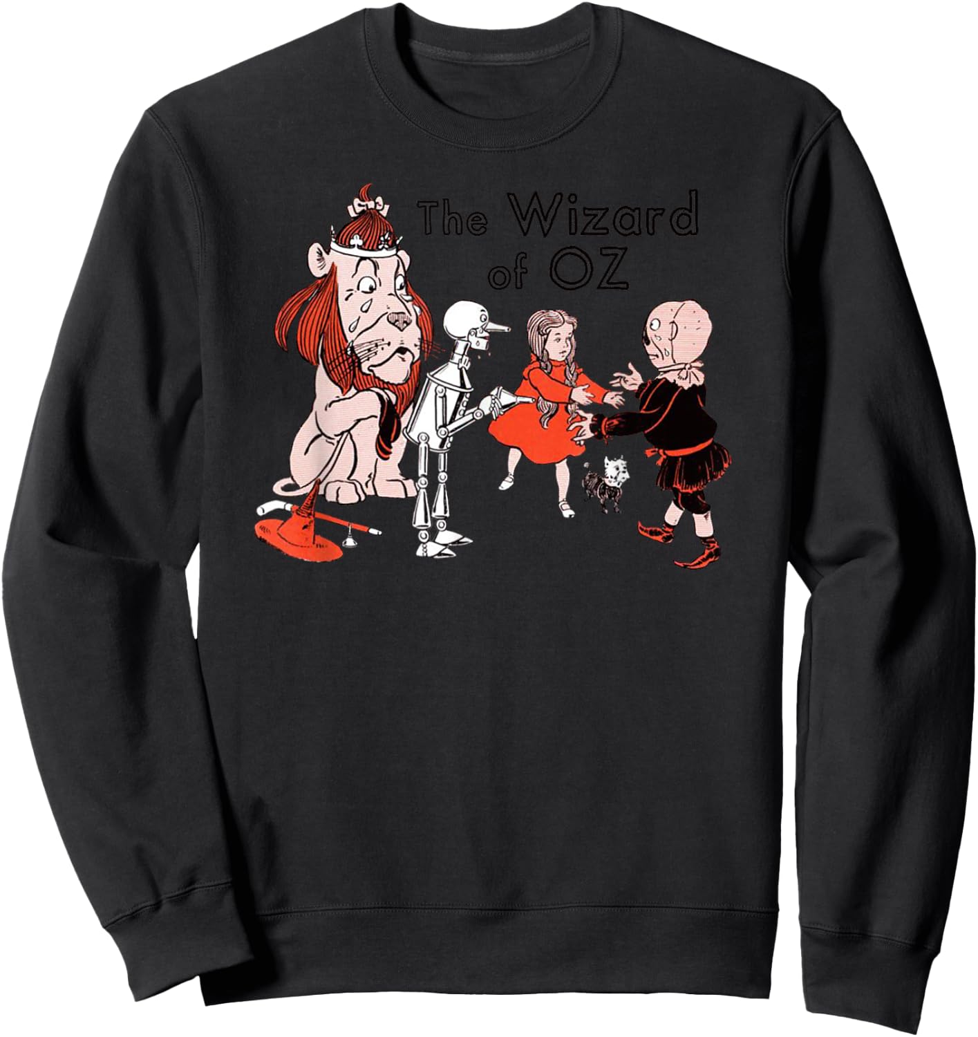 Retro Classic The Wizard of OZ Cowardly Lion & Scarecrow Sweatshirt - Sweatshirt | Black