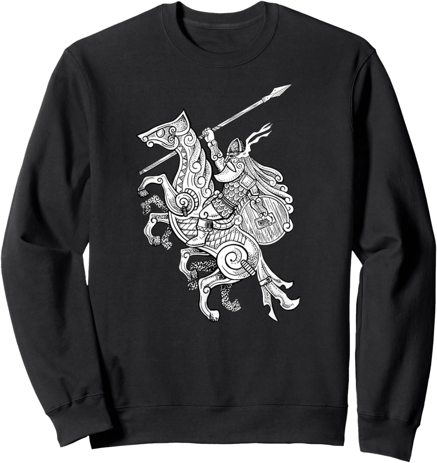Odin on his horse shirt for vikings nordic style Sweatshirt - Sweatshirt | Black