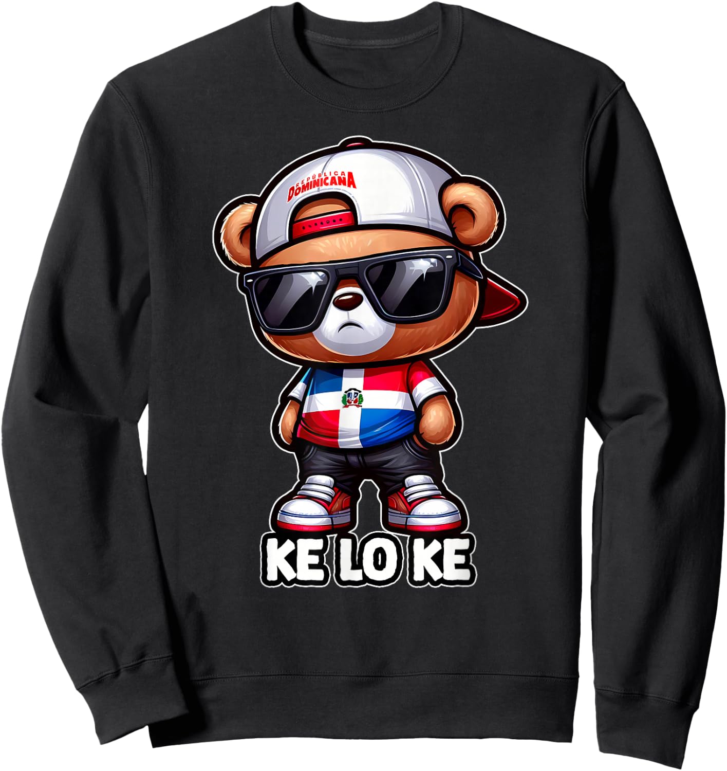 DIMELO KE LO KE Dominican Republic Flag Republica Dominicana Sweatshirt - Sweatshirt | Black