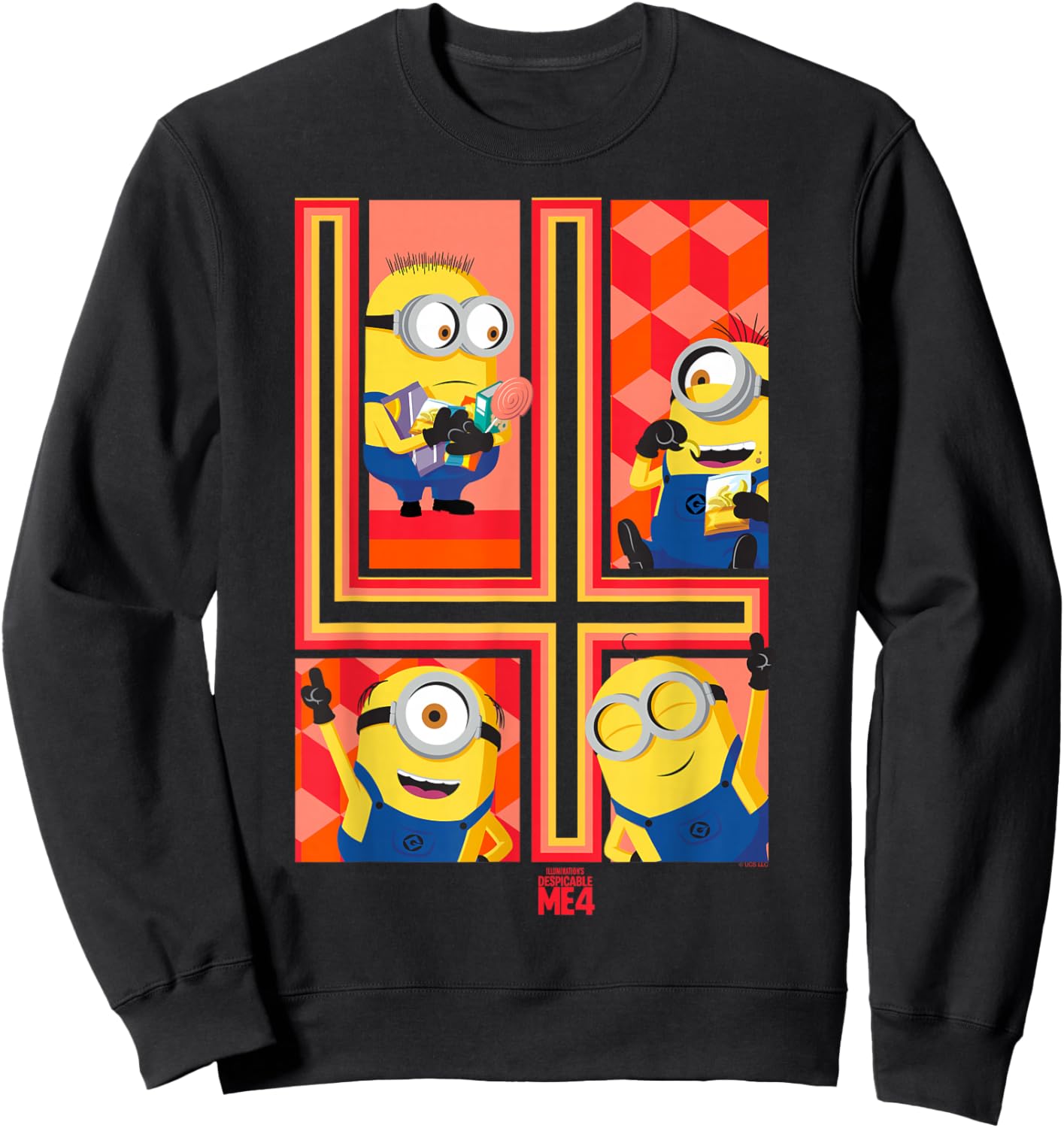 Minions Despicable Me 4 Minions Group Sweatshirt - Sweatshirt | Black