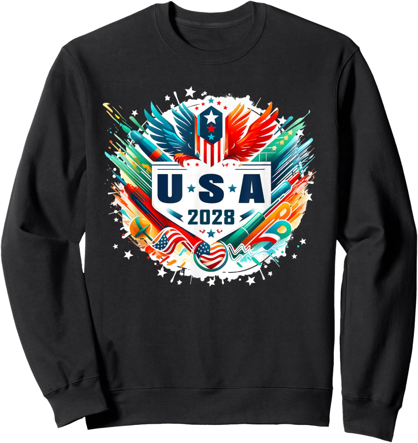 USA 2028 Go United States Sport USA Team 2028 USA Sweatshirt - Sweatshirt | Black