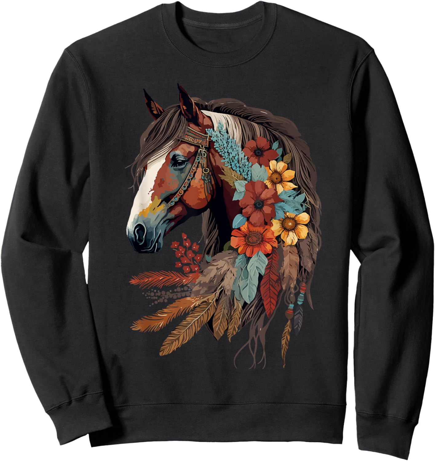 Equestrian Horse Girl Western CowGirl Horseback Riding Theme Sweatshirt - Sweatshirt | Black