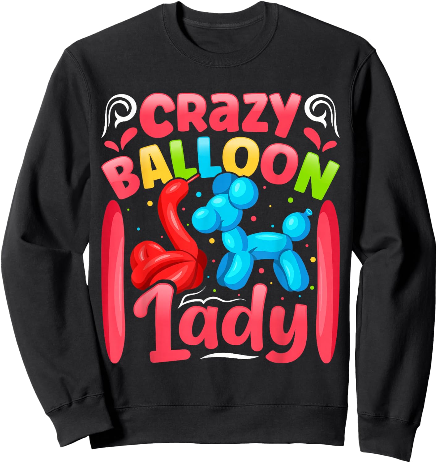 Party Balloon Design Sweatshirt - Sweatshirt | Black