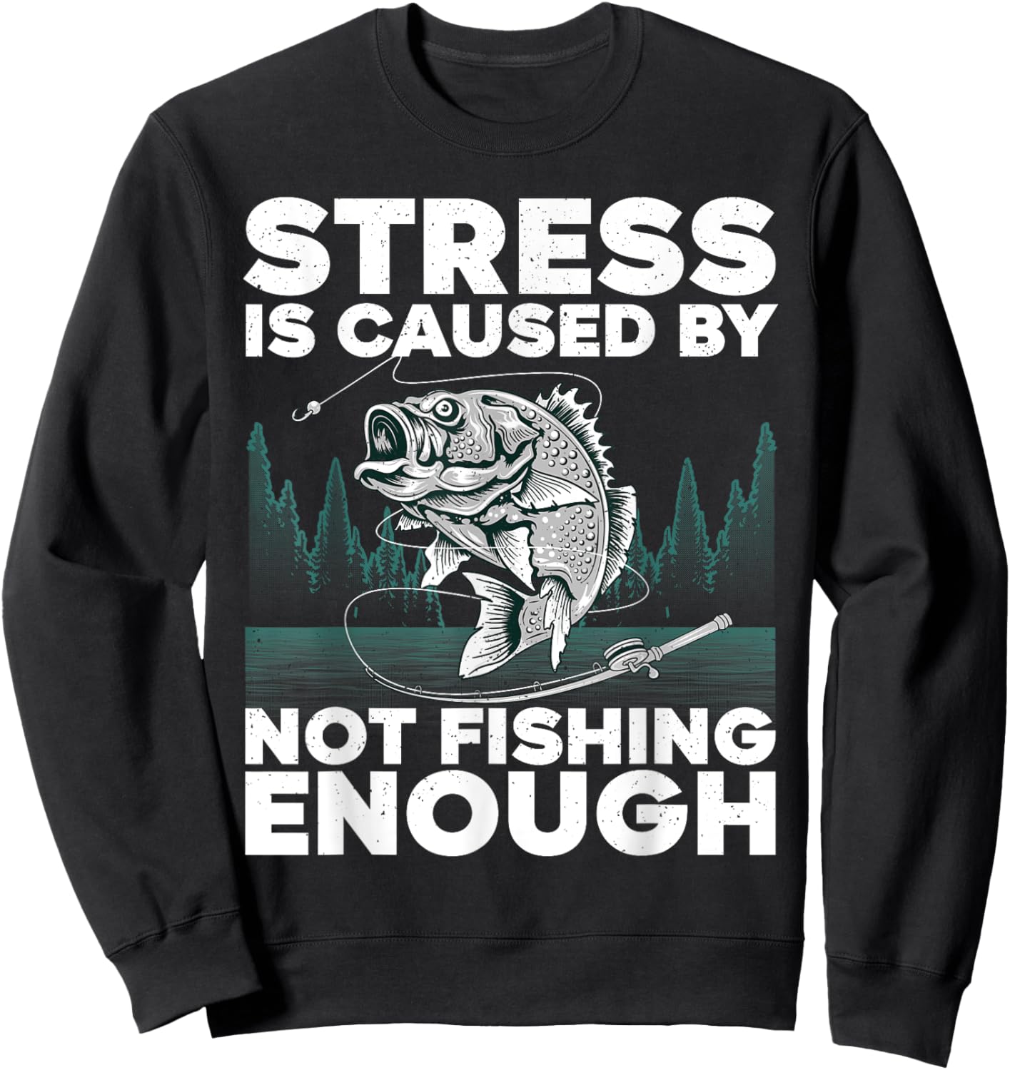 Funny Fishing Design Women Bass Fly Fishing Lovers Sweatshirt - Sweatshirt | Black