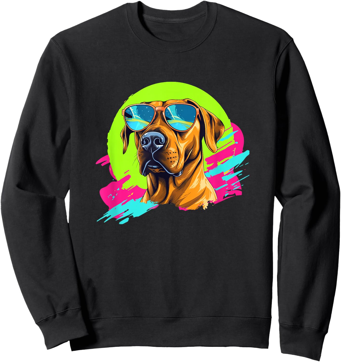 Funny Retro Vintage 80s Rhodesian Ridgeback Ridgie Lover Sweatshirt - Sweatshirt | Black