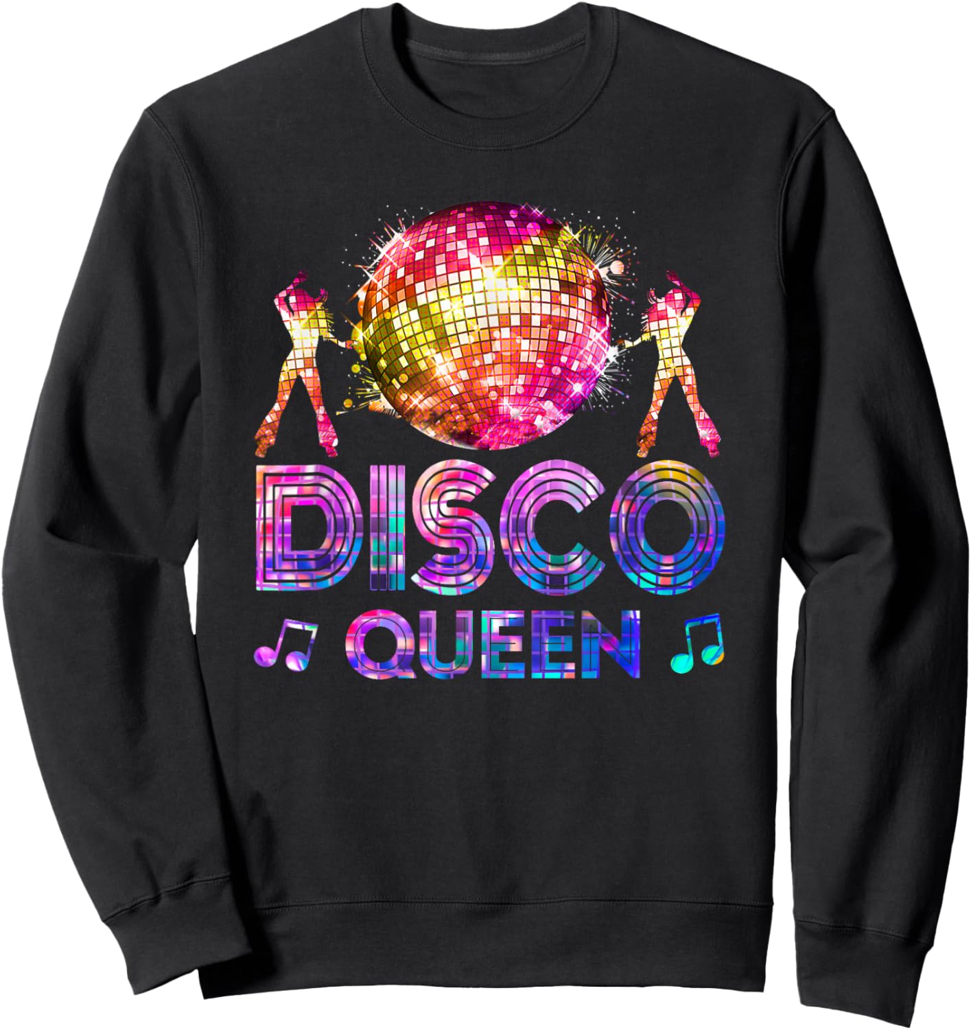 Disco Queen - 70's Disco Themed Vintage Seventies Costume Sweatshirt - Sweatshirt | Black