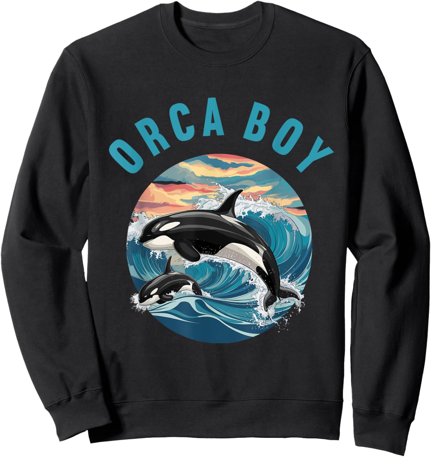 This Is My Orca Boy Birthday Sweatshirt - Sweatshirt | Black