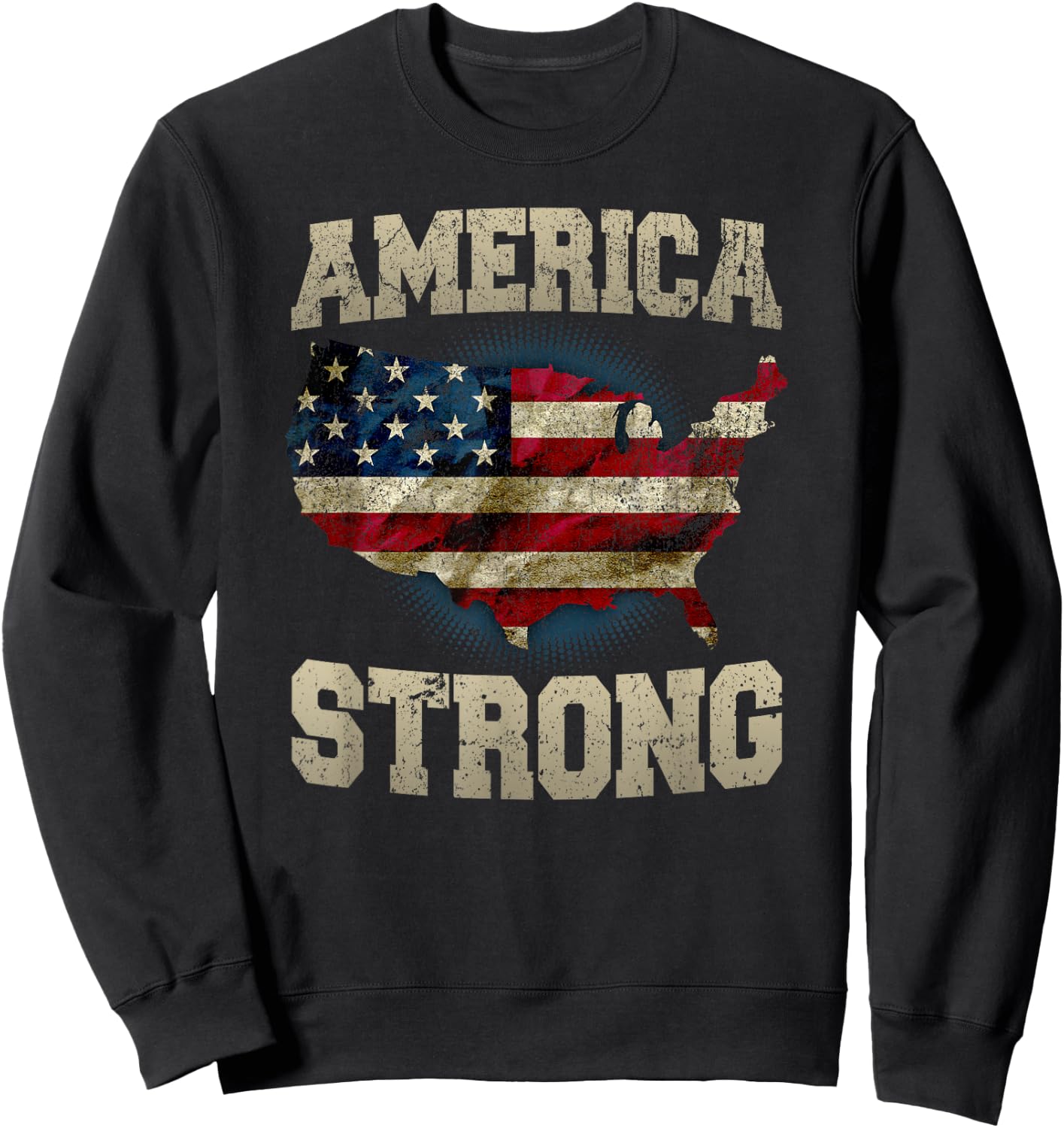 Patriotic America Strong Kids Men Sweatshirt - Sweatshirt | Black