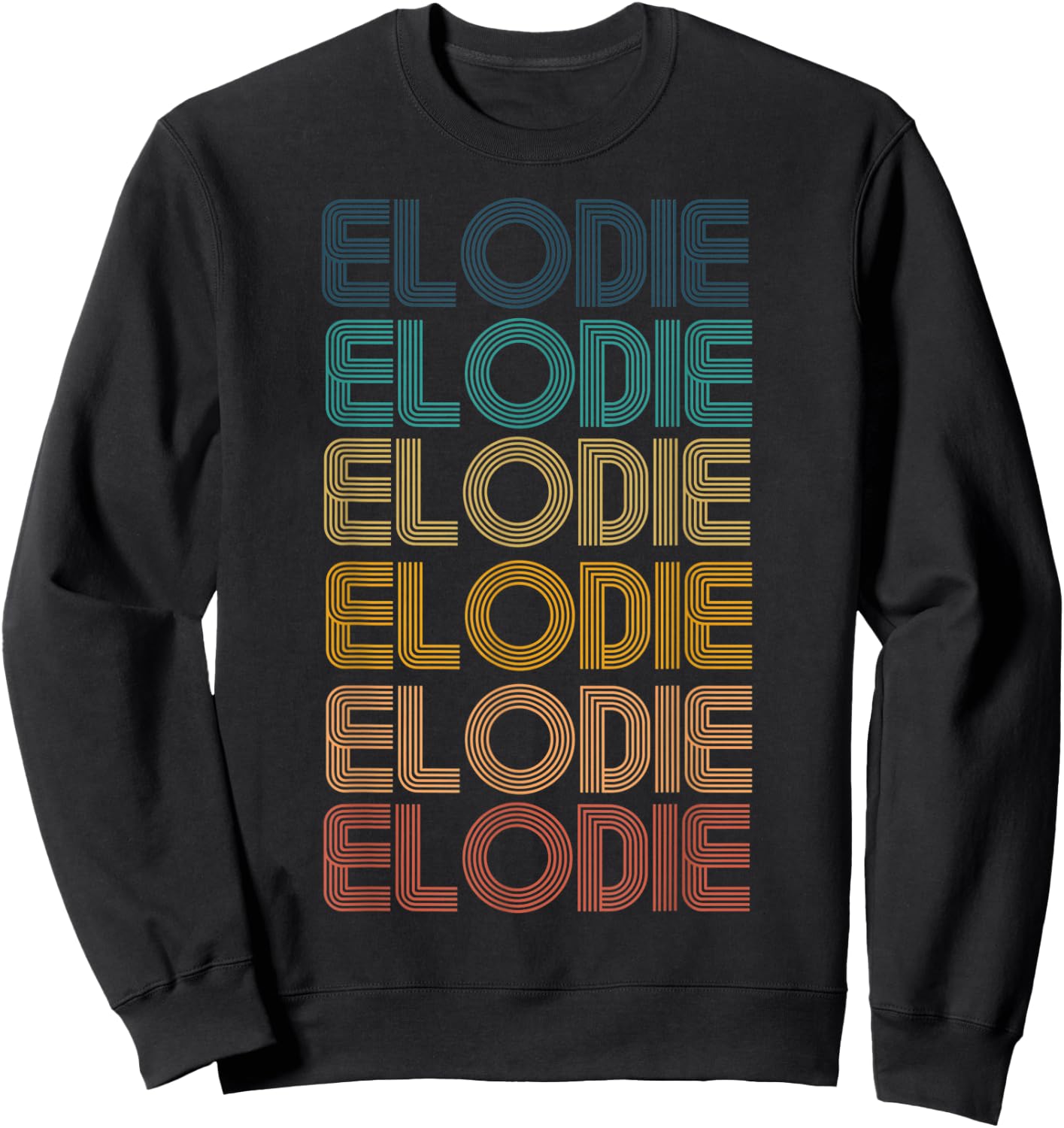 Retro Vintage ELODIE Classic Name Cool 80s 90s Sweatshirt - Sweatshirt | Black