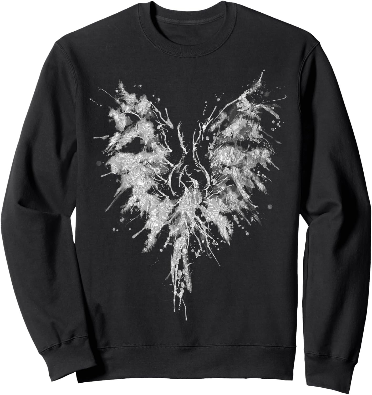 Abstract Watercolor Phoenix Inkblot Bird Sweatshirt - Sweatshirt | Black