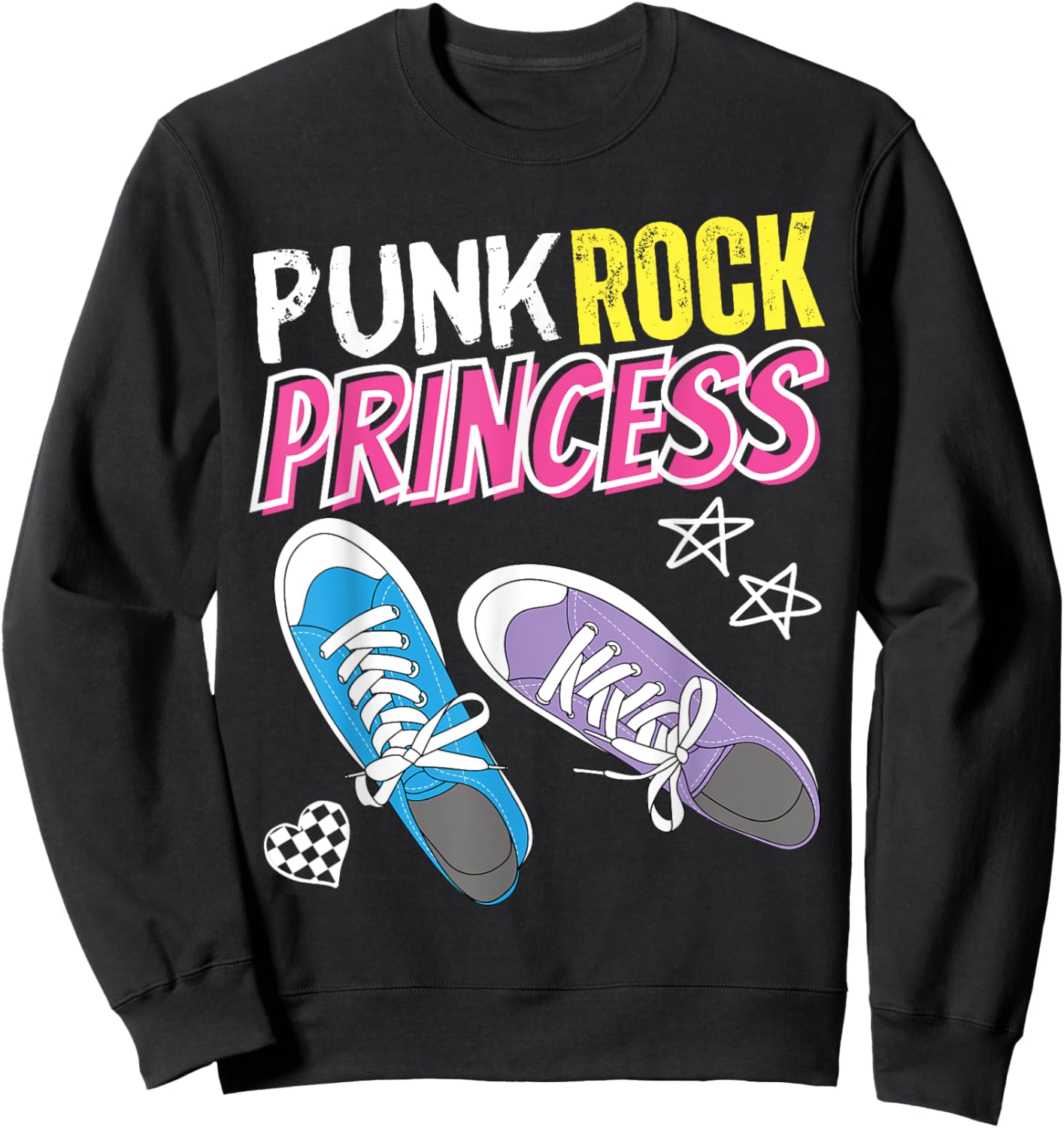 Punk Rock Princess for Girls who Love Punkrock Music & Bands Sweatshirt - Sweatshirt | Black