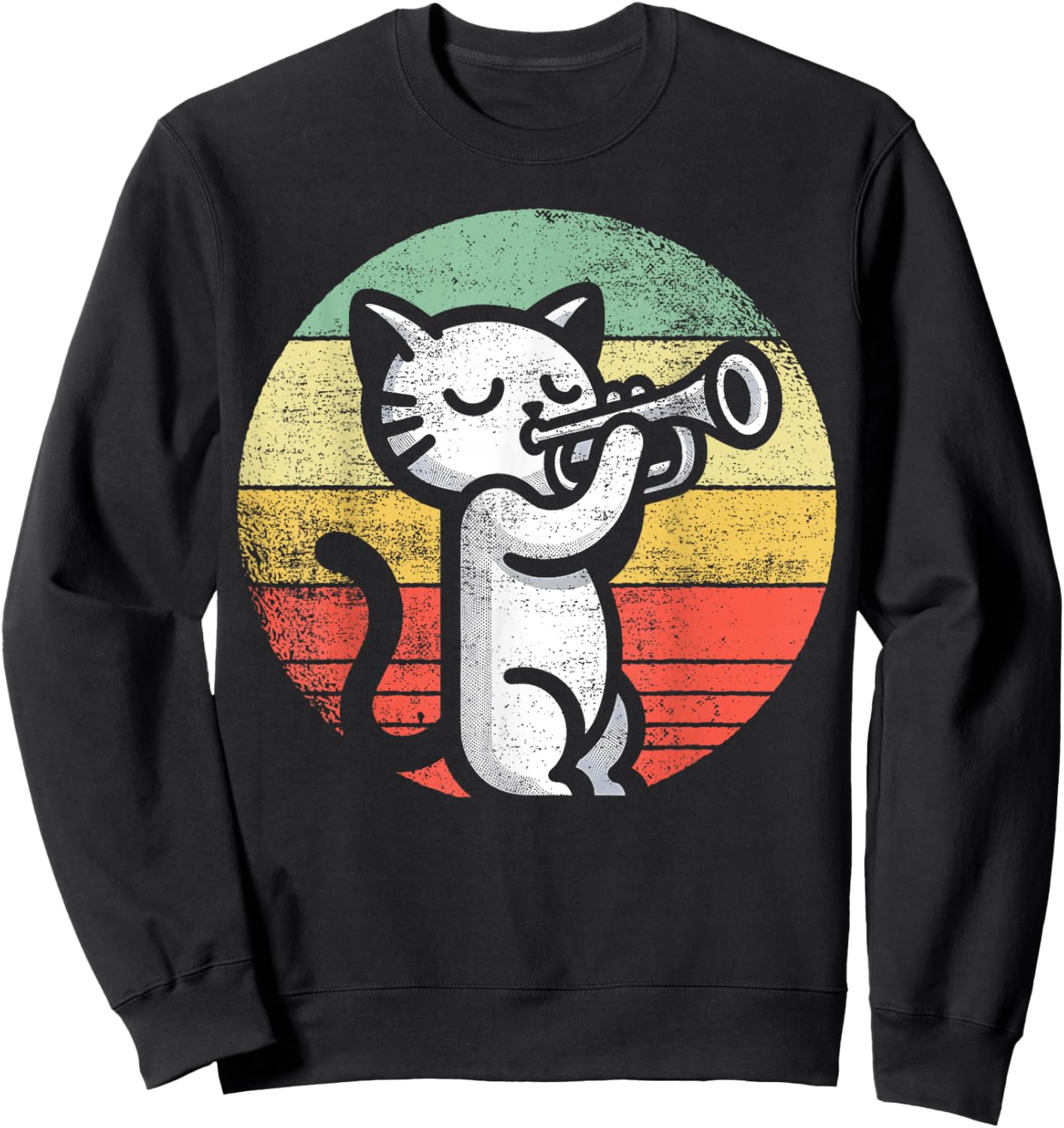 Trumpet Player I Cat Plays Trumpet Sweatshirt - Sweatshirt | Black