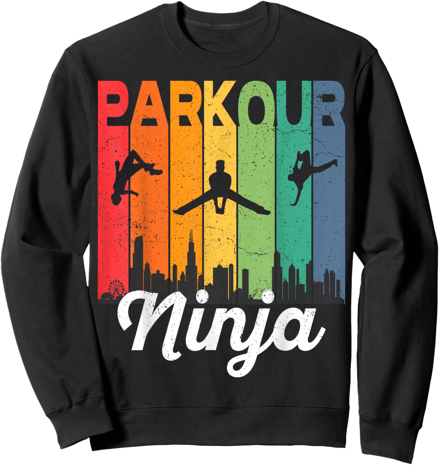 Parkour Ninja - Parcour Urban Traceurs Fun Acrobatics Jumps Sweatshirt - Sweatshirt | Black