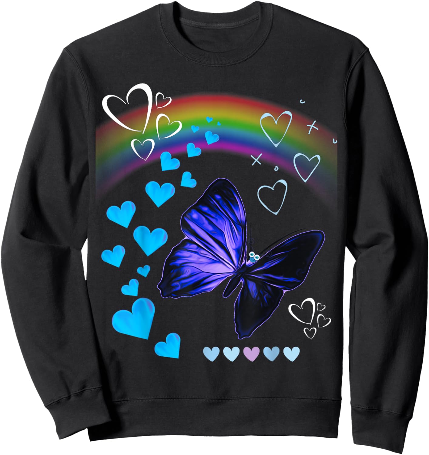 Butterflies Lovers By The Rainbow Butterfly Design Sweatshirt - Sweatshirt | Black