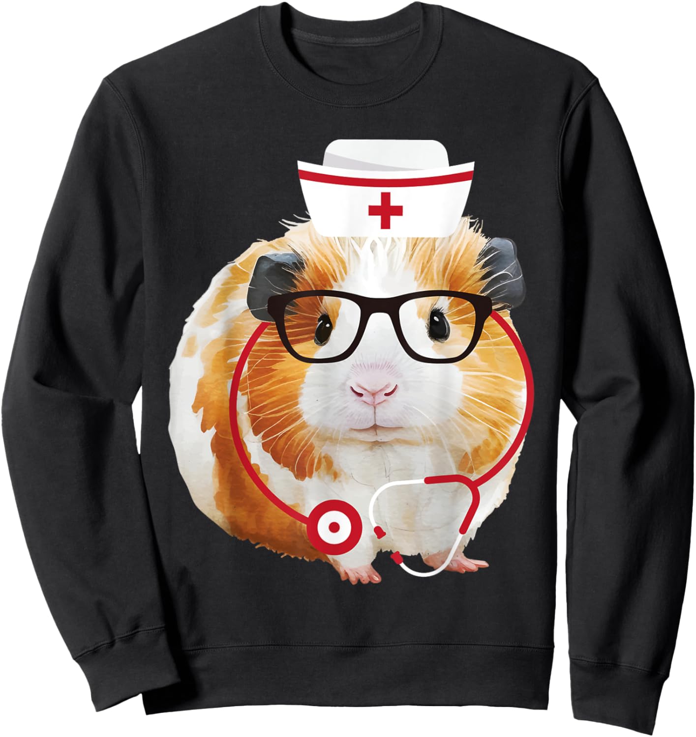 Guinea Pig Nurse - Healthcare Worker Animal Lover Pet Owner Sweatshirt - Sweatshirt | Black